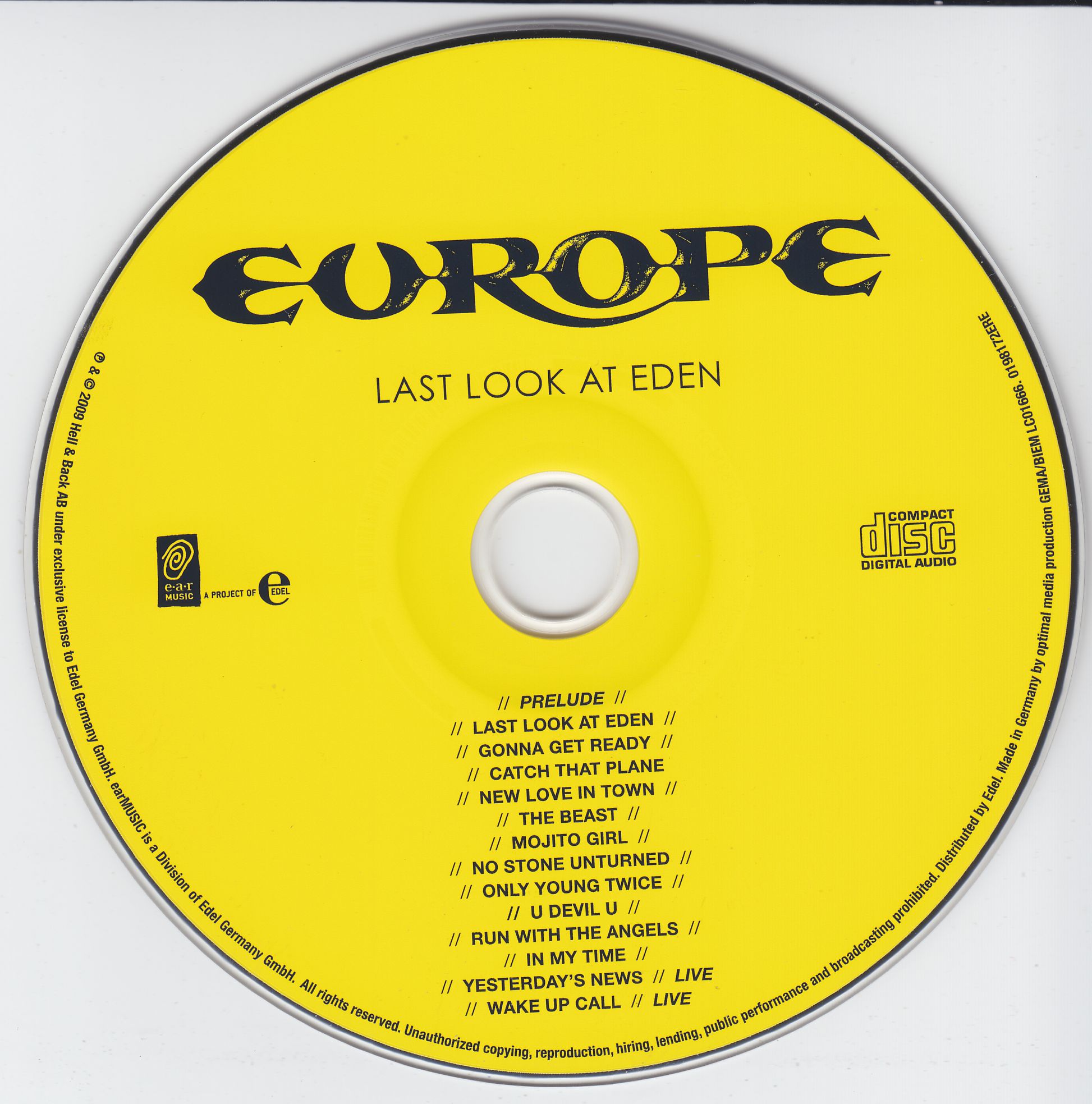 Europe  Last Look At Eden; Limited Edition : CD